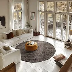 Tapete redondo - Conara Natural Cotton Shaggy (taupe)