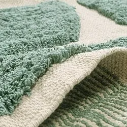 Tapete redondo - Cyrus Natural Cotton Shaggy (verde)