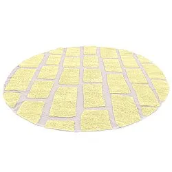 Tapete redondo - Cyrus Natural Cotton Shaggy (amarelo)