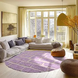 Tapete redondo - Cyrus Natural Cotton Shaggy (roxo)