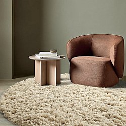 Tapete redondo - Fassale Hand Woven Wool Shaggy (creme)