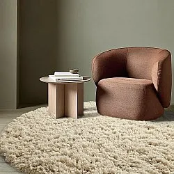 Tapete redondo - Fassale Hand Woven Wool Shaggy (creme)