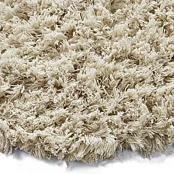 Tapete redondo - Fassale Hand Woven Wool Shaggy (creme)
