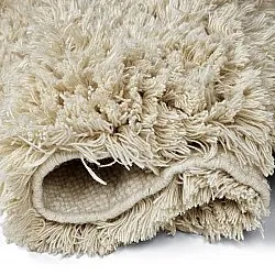 Tapete redondo - Fassale Hand Woven Wool Shaggy (creme)