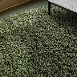 Tapete redondo - Fassale Hand Woven Wool Shaggy (verde musgo)