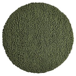 Tapete redondo - Fassale Hand Woven Wool Shaggy (verde musgo)