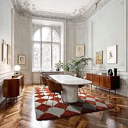 Tapetes felpudos - Albi (branco/laranja)