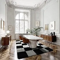 Tapetes felpudos - Gordes (preto/branco)