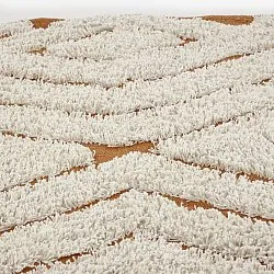 Tapete redondo - Holwell Natural Cotton Shaggy (umazano bela/rjava)