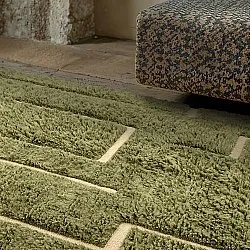 Tapetes felpudos - Kiberg Hand Woven Wool Shaggy (verde)