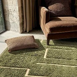 Tapetes felpudos - Kiberg Hand Woven Wool Shaggy (verde)