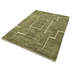 Tapetes felpudos - Kiberg Hand Woven Wool Shaggy (verde)