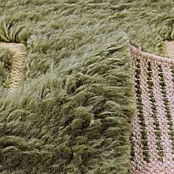 Tapetes felpudos - Kiberg Hand Woven Wool Shaggy (verde)