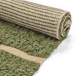 Tapetes felpudos - Kiberg Hand Woven Wool Shaggy (verde)