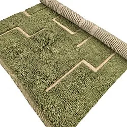 Tapetes felpudos - Kiberg Hand Woven Wool Shaggy (verde)
