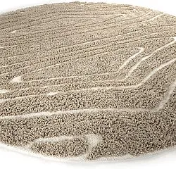 Tapete redondo - Kindon Natural Cotton Shaggy (bež/bela)