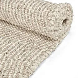 Tapete de lã - Larkana (bege/branco)