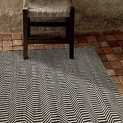 Tapete de lã - Larkana (bege/preto)