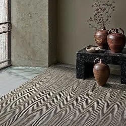 Tapete de lã - Larkana (bege/preto)