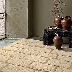 Tapetes felpudos - Leknes Hand Woven Wool Shaggy (creme)