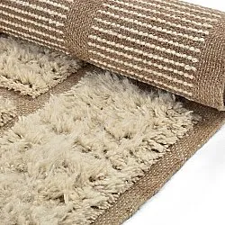 Tapetes felpudos - Leknes Hand Woven Wool Shaggy (creme)