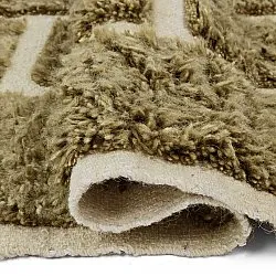 Tapetes felpudos - Leknes Hand Woven Wool Shaggy (verde)