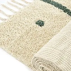 Tapetes felpudos - Leora Natural Cotton Shaggy (bege/verde)