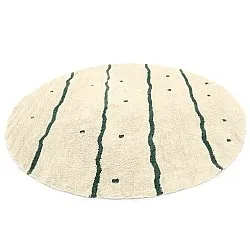 Tapete redondo - Leora Natural Cotton Shaggy (bege/verde)
