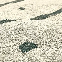 Tapete redondo - Leora Natural Cotton Shaggy (bege/verde)