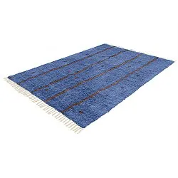 Tapetes felpudos - Leora Natural Cotton Shaggy (azul/marrom)