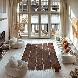 Tapetes felpudos - Leora Natural Cotton Shaggy (marrom/roxo)