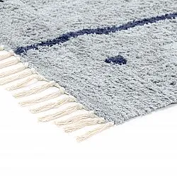 Tapetes felpudos - Leora Natural Cotton Shaggy (cinza/azul)