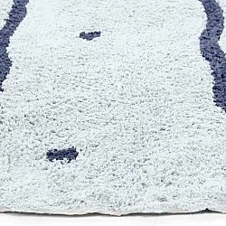 Tapete redondo - Leora Natural Cotton Shaggy (cinza/azul)