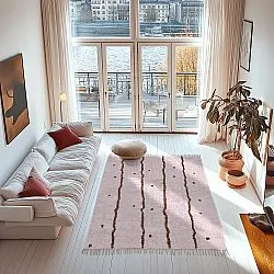 Tapetes felpudos - Leora Natural Cotton Shaggy (rosa/marrom)