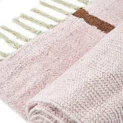 Tapetes felpudos - Leora Natural Cotton Shaggy (rosa/marrom)