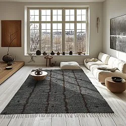 Tapetes felpudos - Leora Natural Cotton Shaggy (preto/marrom)