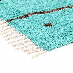 Tapetes felpudos - Leora Natural Cotton Shaggy (turquesa/marrom)