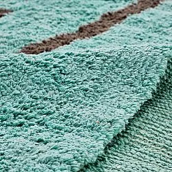 Tapetes felpudos - Leora Natural Cotton Shaggy (turquesa/marrom)