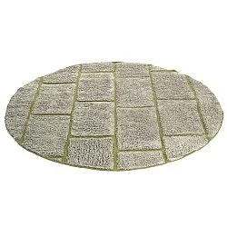 Tapete redondo - Lindley Natural Cotton Shaggy (siva/zelena)