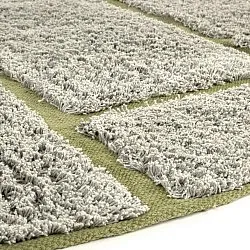 Tapete redondo - Lindley Natural Cotton Shaggy (siva/zelena)