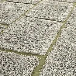 Tapete redondo - Lindley Natural Cotton Shaggy (siva/zelena)