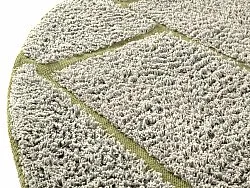 Tapete redondo - Lindley Natural Cotton Shaggy (siva/zelena)