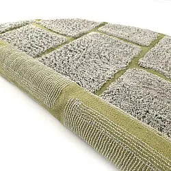 Tapete redondo - Lindley Natural Cotton Shaggy (siva/zelena)