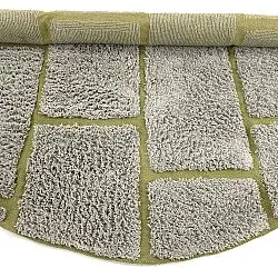 Tapete redondo - Lindley Natural Cotton Shaggy (siva/zelena)