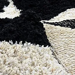 Tapetes felpudos - Marvao Natural Cotton Shaggy (branco sujo/preto)
