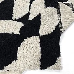 Tapetes felpudos - Marvao Natural Cotton Shaggy (branco sujo/preto)