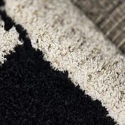 Tapetes felpudos - Marvao Natural Cotton Shaggy (branco sujo/preto)