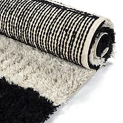 Tapetes felpudos - Marvao Natural Cotton Shaggy (branco sujo/preto)
