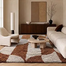 Tapetes felpudos - Kalymnos Natural Cotton Shaggy (branco sujo/ocre)