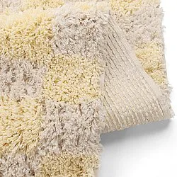 Tapetes felpudos - Methoni Check Cotton Shaggy (creme/amarelo claro)